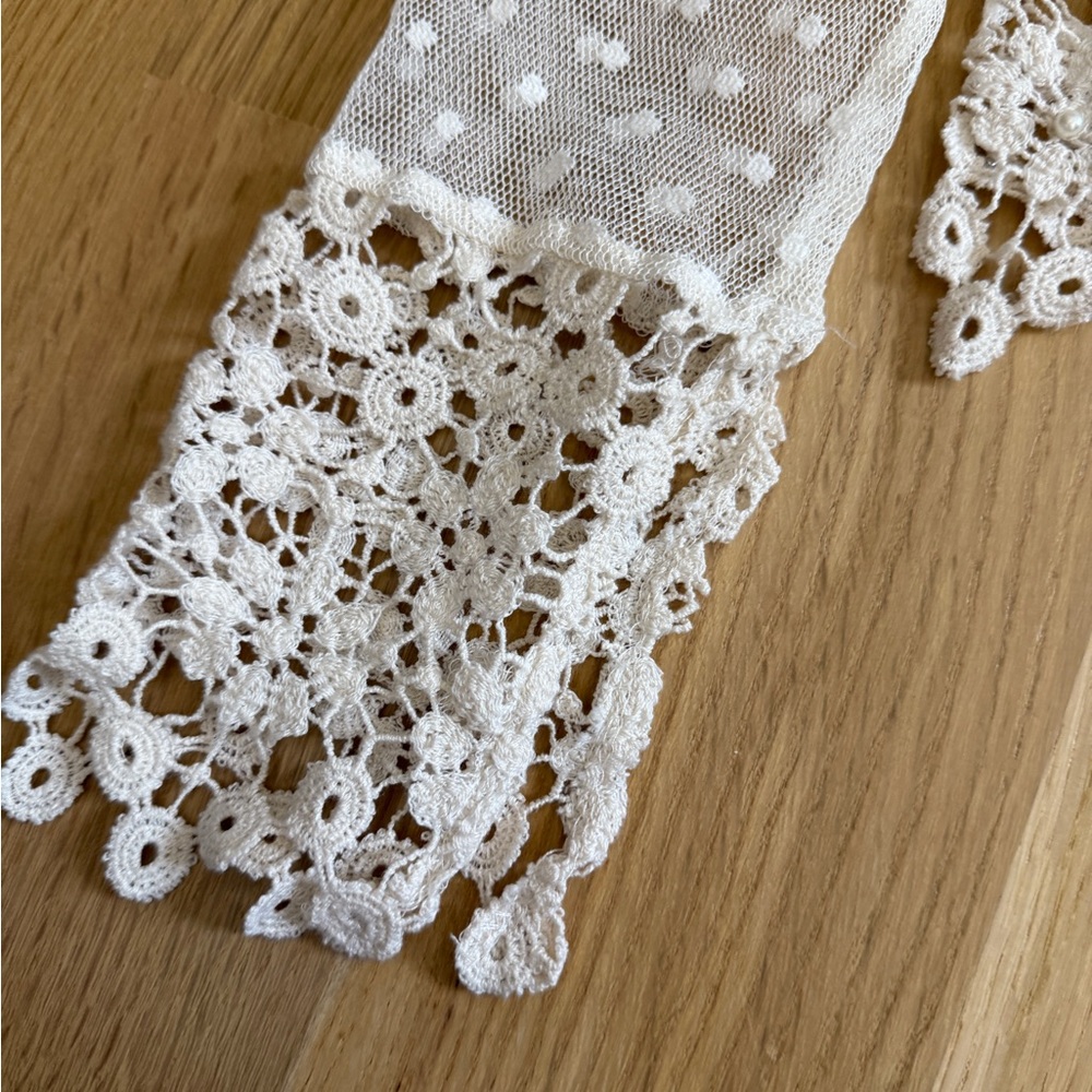 zara Elegant Lace Detail White Top - Picture 2 of 5